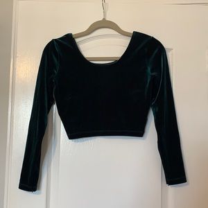 American apparel velvet green top